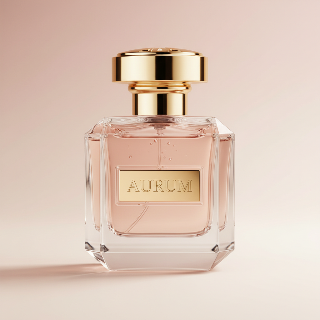 Luxury perfume bottle on soft gradient background. Elegant, sophisticated product shot.